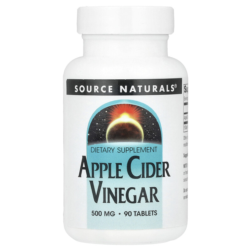 

Source Naturals, Яблочный уксус, 500 мг, 90 таблеток