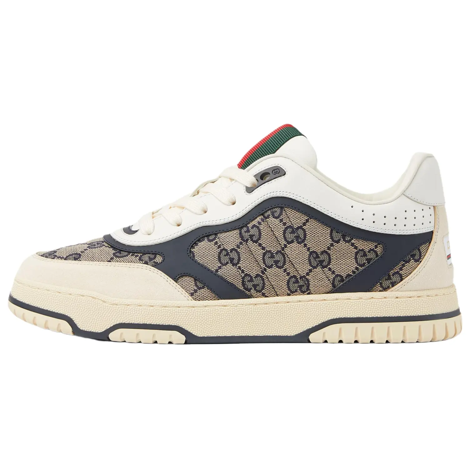 

GUCCI Кроссовки Re Web «GG Canvas бежевый слоновая кость синий»
