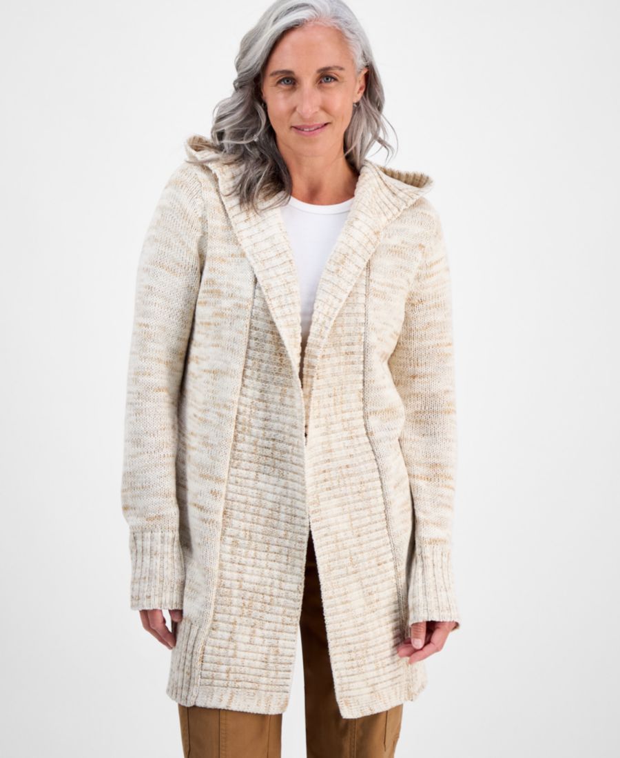 

Кардиган с капюшоном и открытым передом больших размеров, эксклюзивно представлен в Macy's Style & Co, Spacedye Palomi