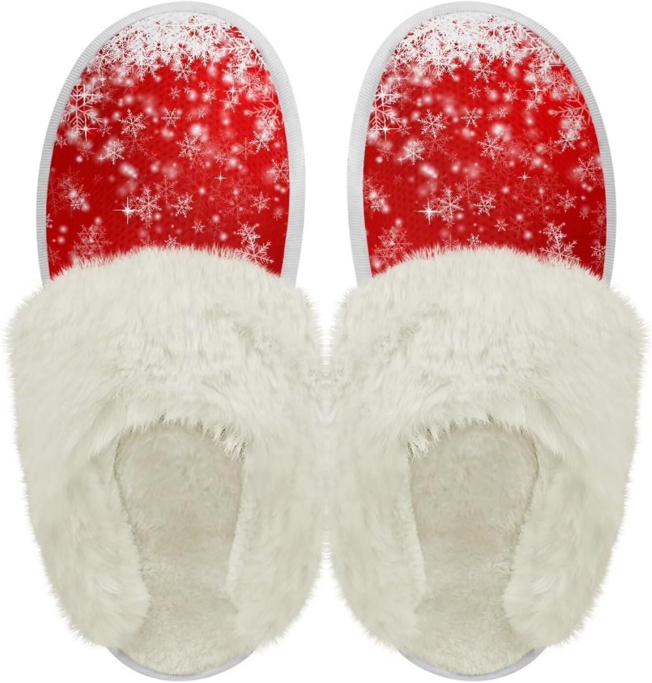 

Хлопковые тапочки PJHEQOXE с пушистыми краями, домашние тапочки для дома и улицы, хлопковые тапочки унисекс, Snowflake
