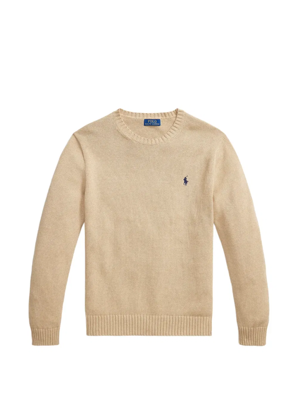 Свитер с круглым вырезом и вышитым логотипом Polo Ralph Lauren, нейтральный
