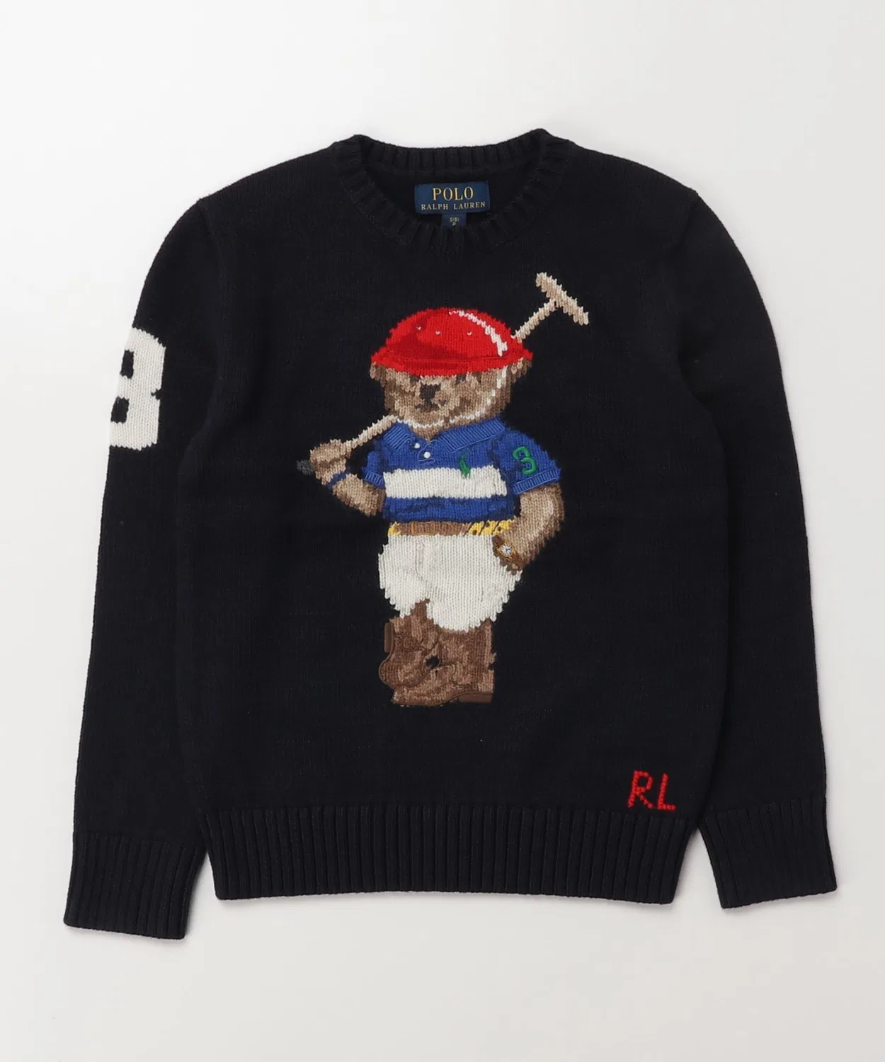 Свитер с вышивкой Polo Bear, хлопковый, тёмно-синий — фото 3