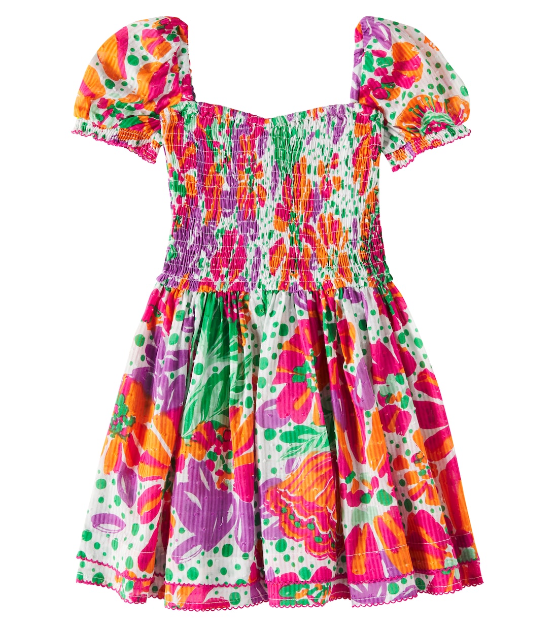 

Берта цветочное хлопковое платье Poupette St Barth Kids, Pink Artistic Flower Afi