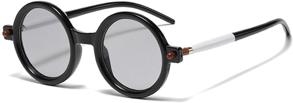 

Популярные модные круглые солнцезащитные очки для женщин в стиле ретро с двухцветными прозрачными линзами, модные солнцезащитные очки для мужчин с защитой от УФ-излучения UV400 SKFGNX, Black Light Gray