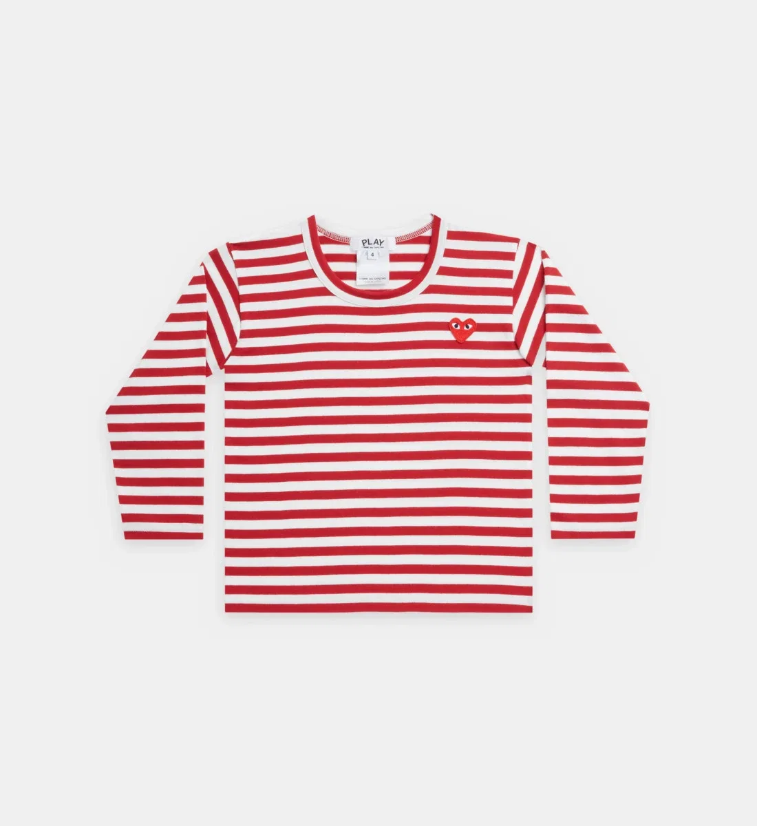 Полосатая футболка с длинными рукавами прямого кроя Comme Des Garcons Play, красный