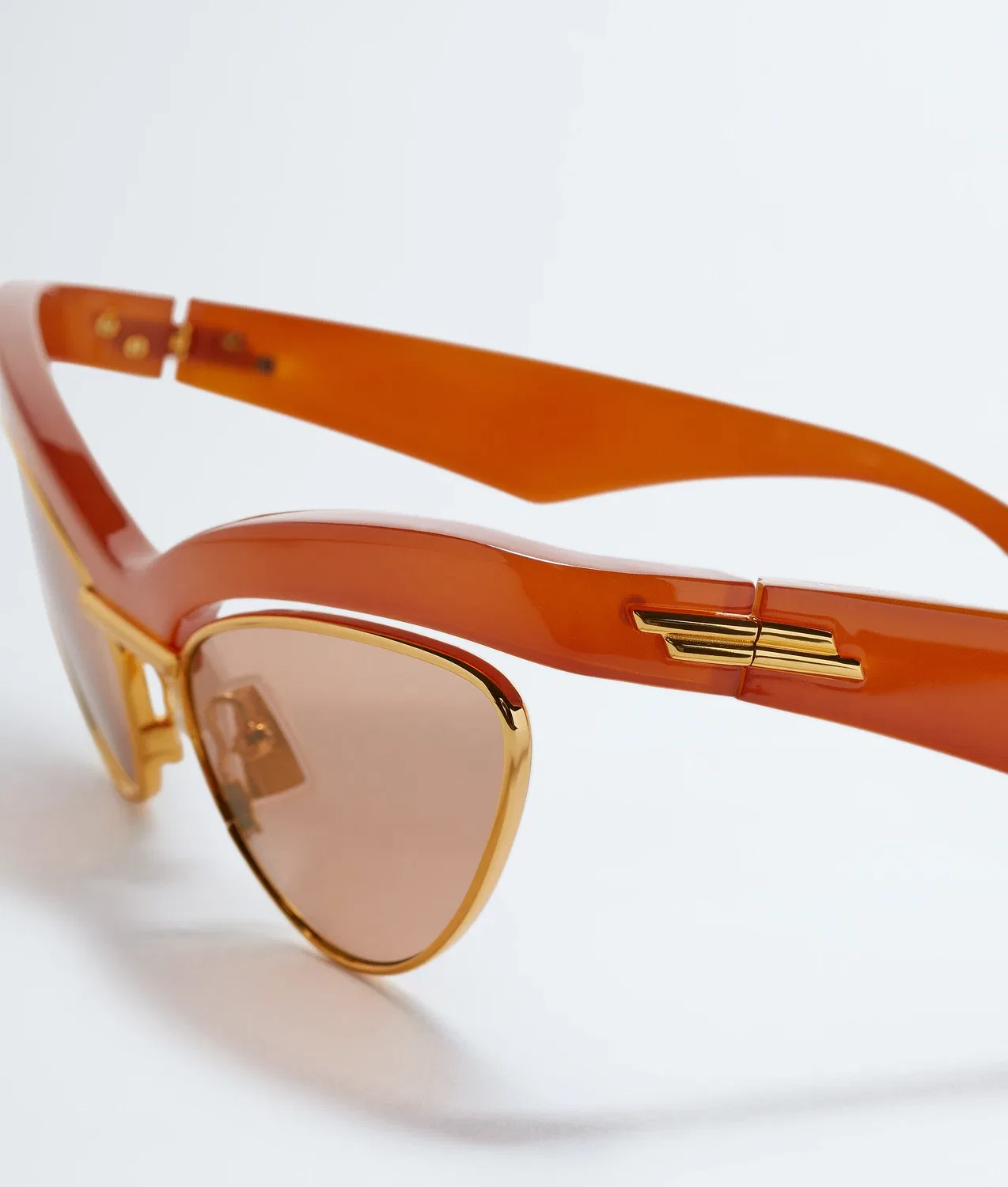 Солнцезащитные очки Duo Angle Cat Eye BOTTEGA VENETA, оранжевый — фото 4