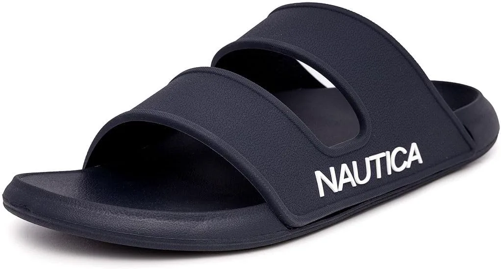 

Мужские шлепанцы Nautica для спорта и душа, атлетические сандалии для дома и улицы с двойной поддержкой свода стопы - легкие, прочные и удобные, белый