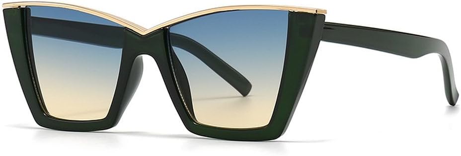 

Винтажные солнцезащитные очки в форме «кошачий глаз» с крупной оправой для женщин. Модные солнцезащитные очки в стиле панк, стильные и сексуальные HVTVTLA, Green Blue Tea