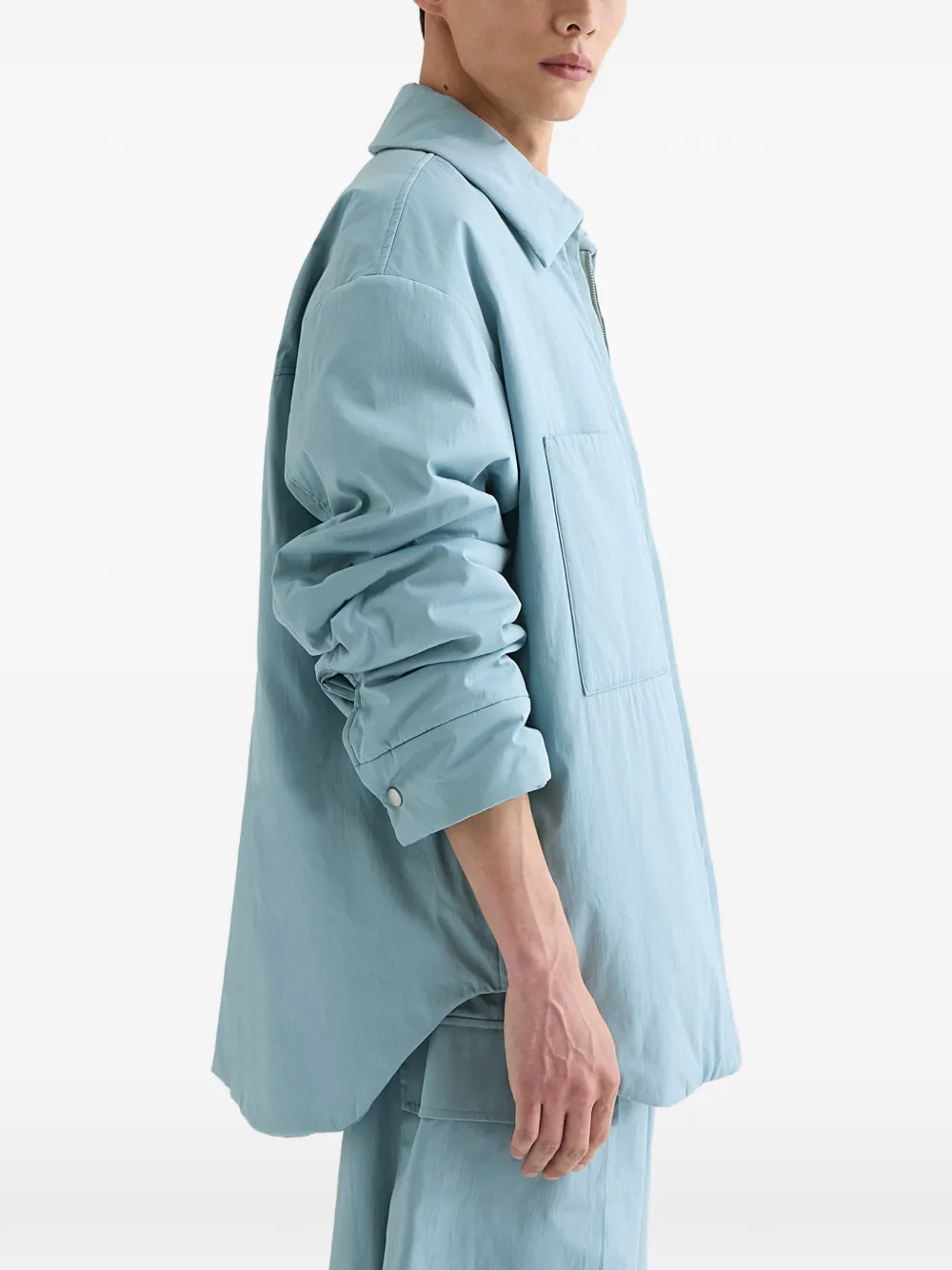 Дутая рубашка с накладным карманом Jil Sander, синий — фото 2