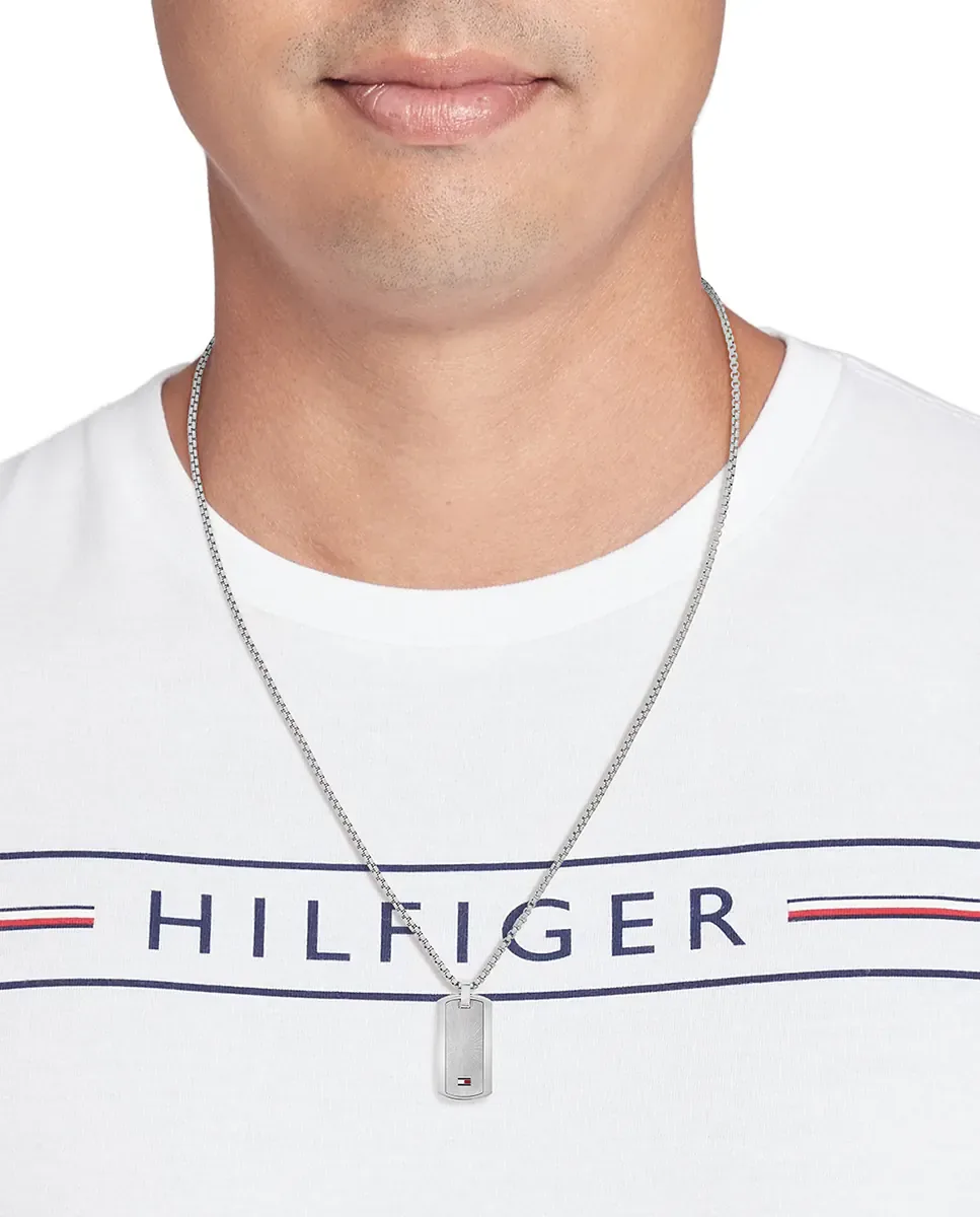 Мужской стальной ожерелье Jameson Tommy Hilfiger, серебро — фото 3