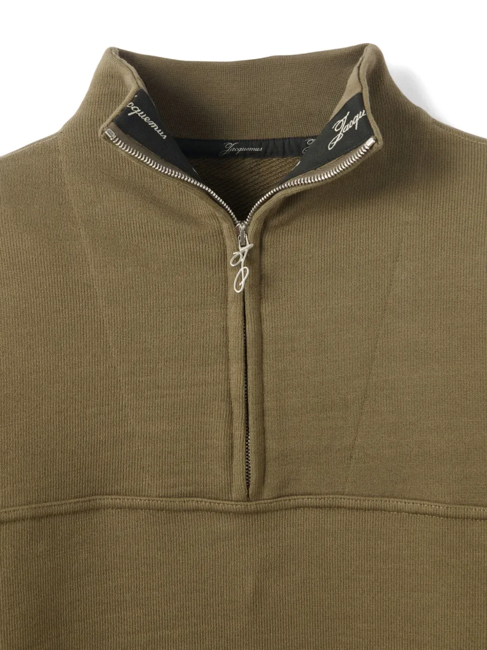 Свитшот с молнией и воротником-стойкой JACQUEMUS, зеленый — фото 2