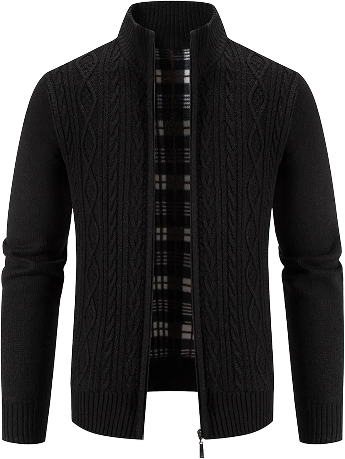 

Мужской кардиган Maiyifu-GJ с воротником стойкой, вязаный, утепленный