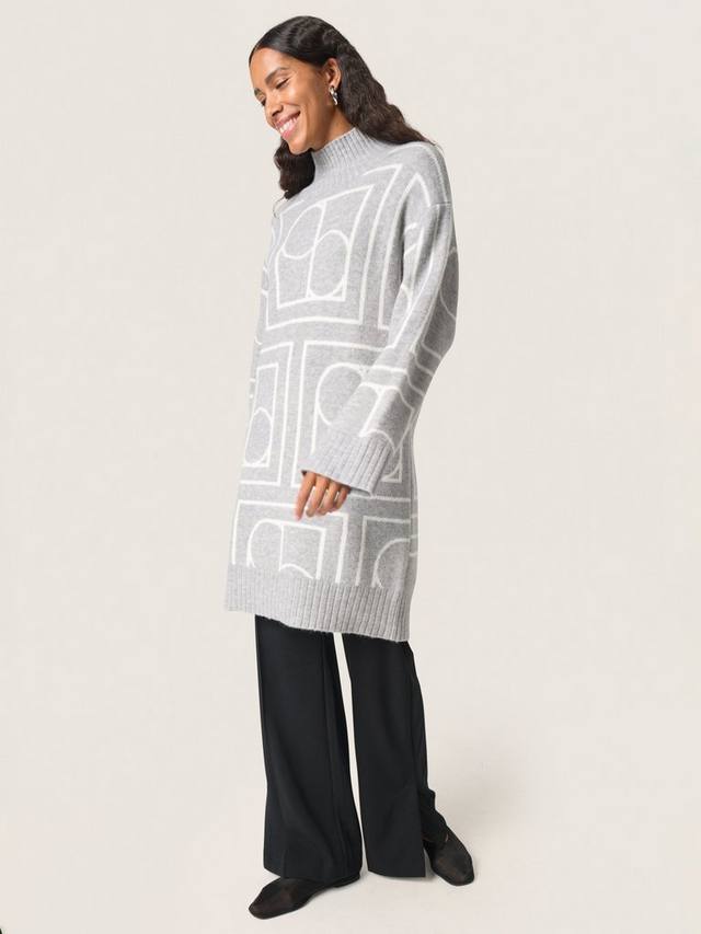 

Пропитанное роскошным трикотажным платьем slhedaya Soaked In Luxury, цвет Grey/White