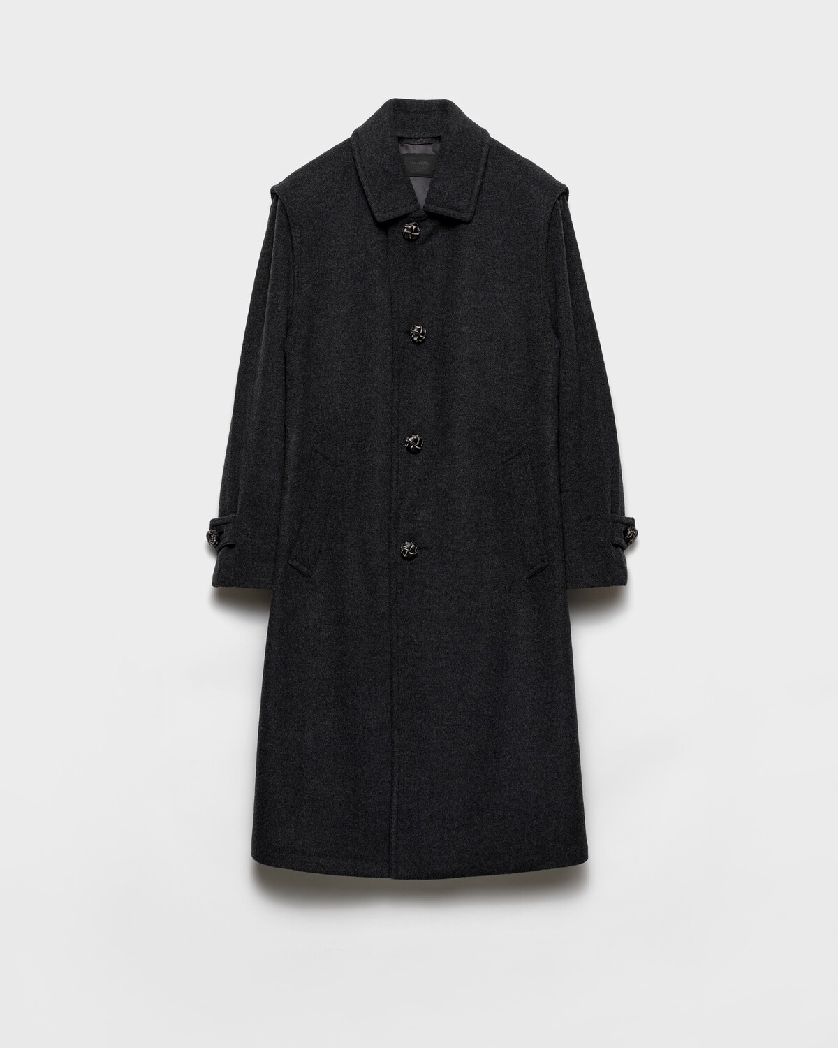 

Пальто из шерсти и кашемира Prada, серый