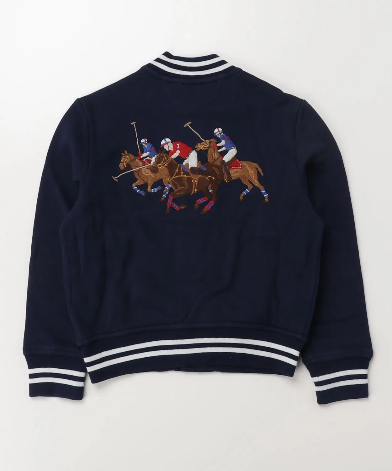 Куртка-бейсболка флисовая Polo Ralph Lauren Triple Pony, хлопок/полиэстер, тёмно-синий — фото 4