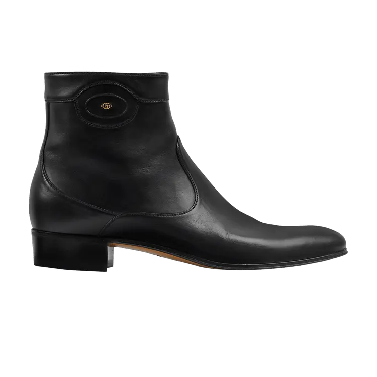 

Ботинки Gucci Ankle Boot Logo Embellished - Black, черный