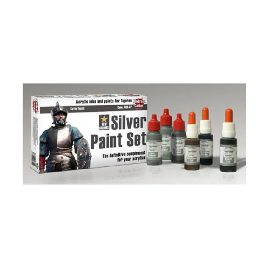 

Набор серебряных красок, Andrea Color Paints - Paint Sets (Andrea Miniatures)