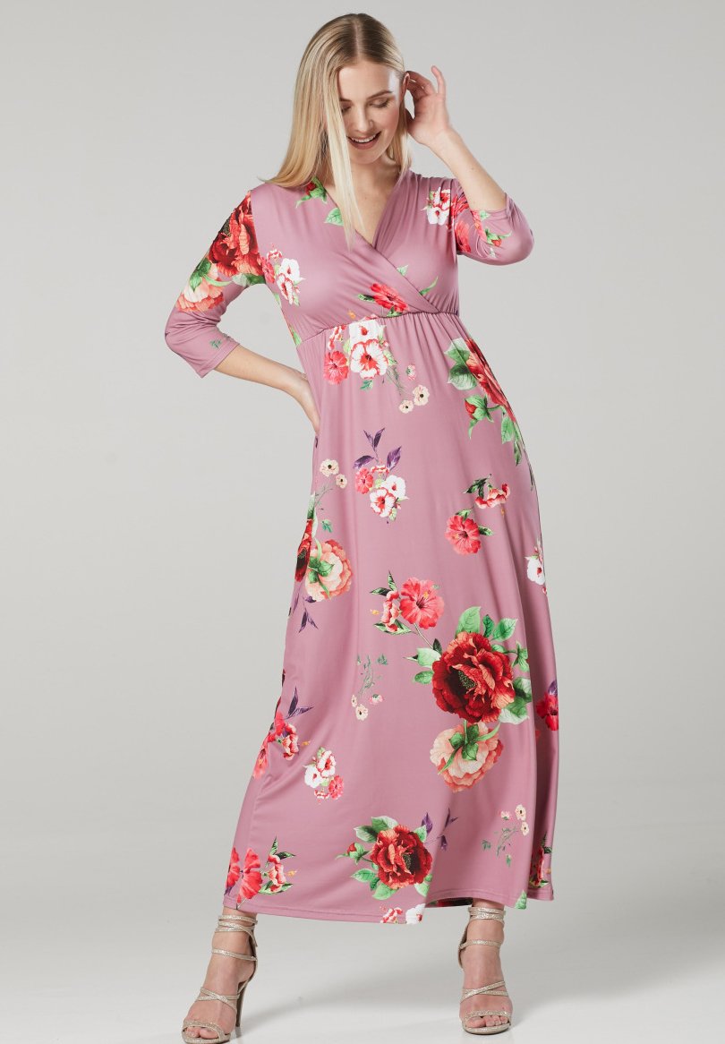 

Платье макси WITH FLOWERS Chelsea Clark, розовый
