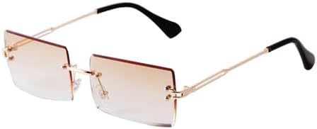 

Винтажные прямоугольные солнцезащитные очки без оправы для женщин и мужчин, модные солнцезащитные очки с градиентным переходом цвета, розовые солнцезащитные очки MTZJH, C3 Gradient Tea