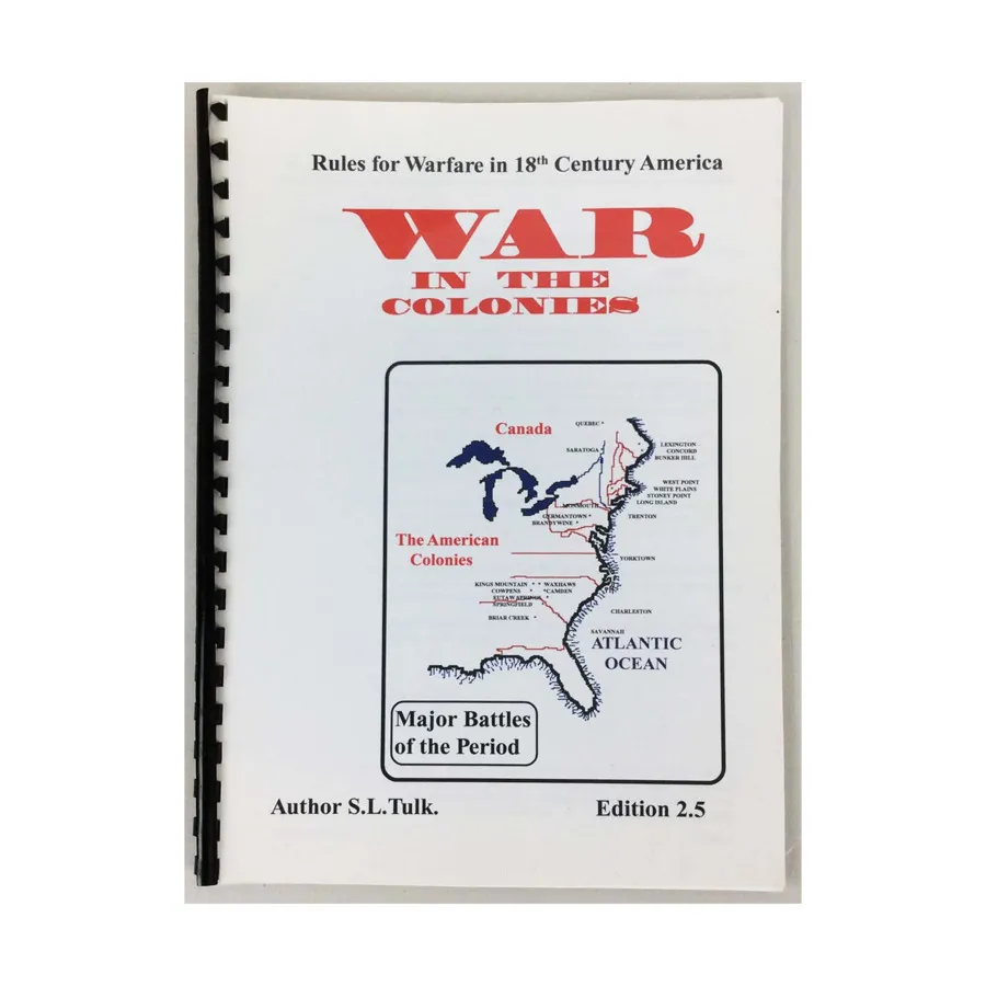 

Война в колониях, Miniature Wargame Rules (S.L. Tulk)