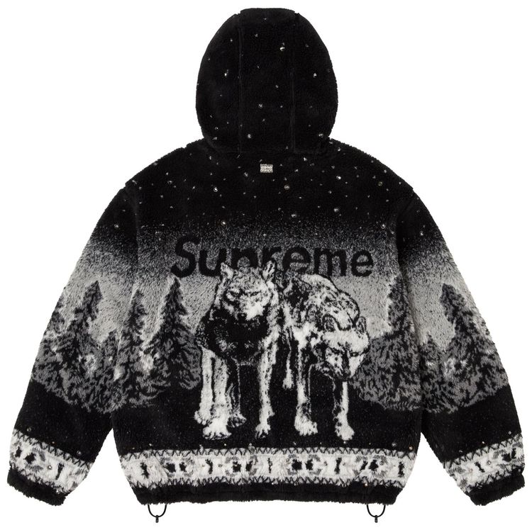 Двусторонняя флисовая куртка с капюшоном Supreme x BB. Simon, черный — фото 2