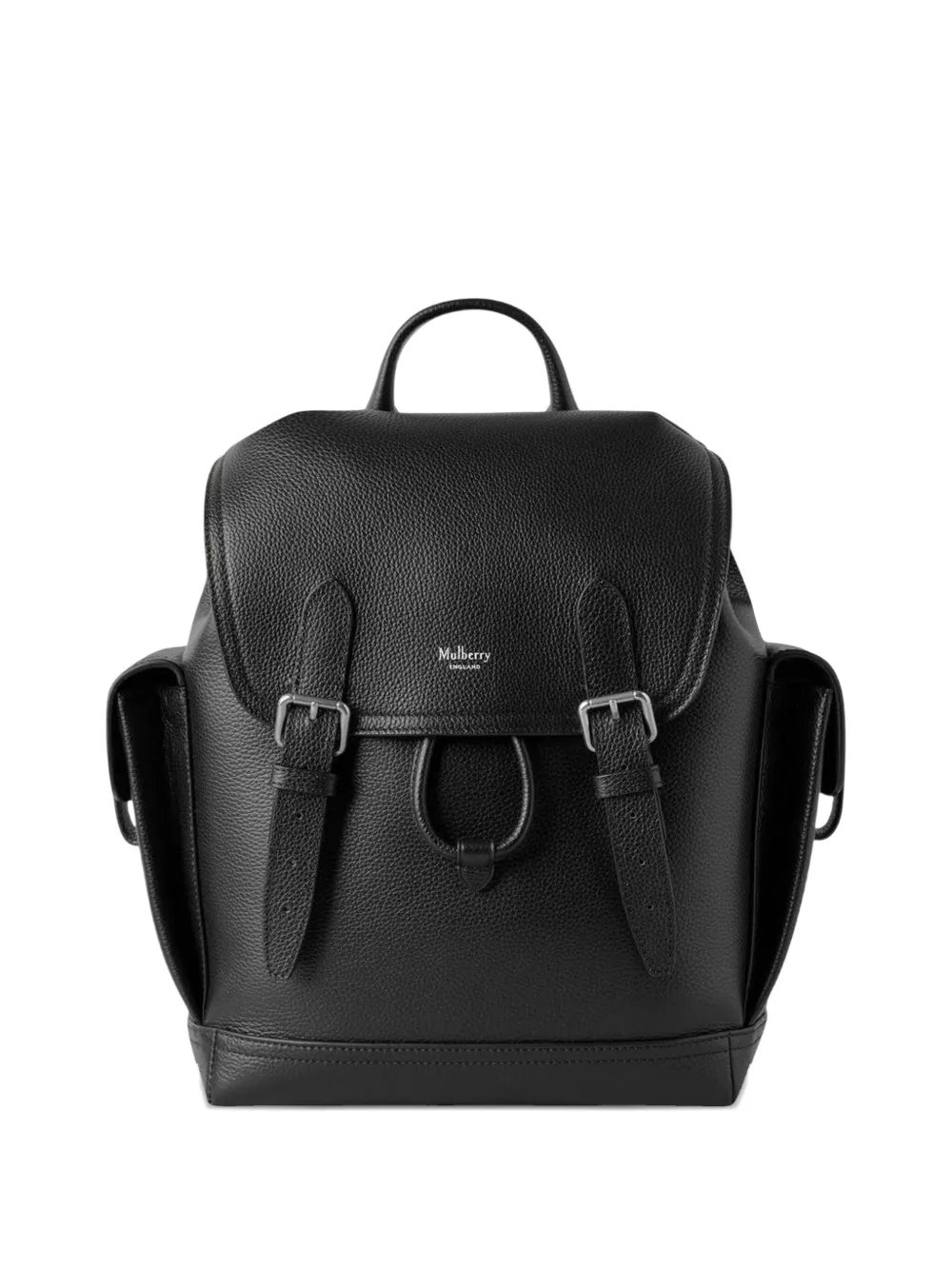 

Кожаный рюкзак с застежкой-пряжкой Mulberry, черный