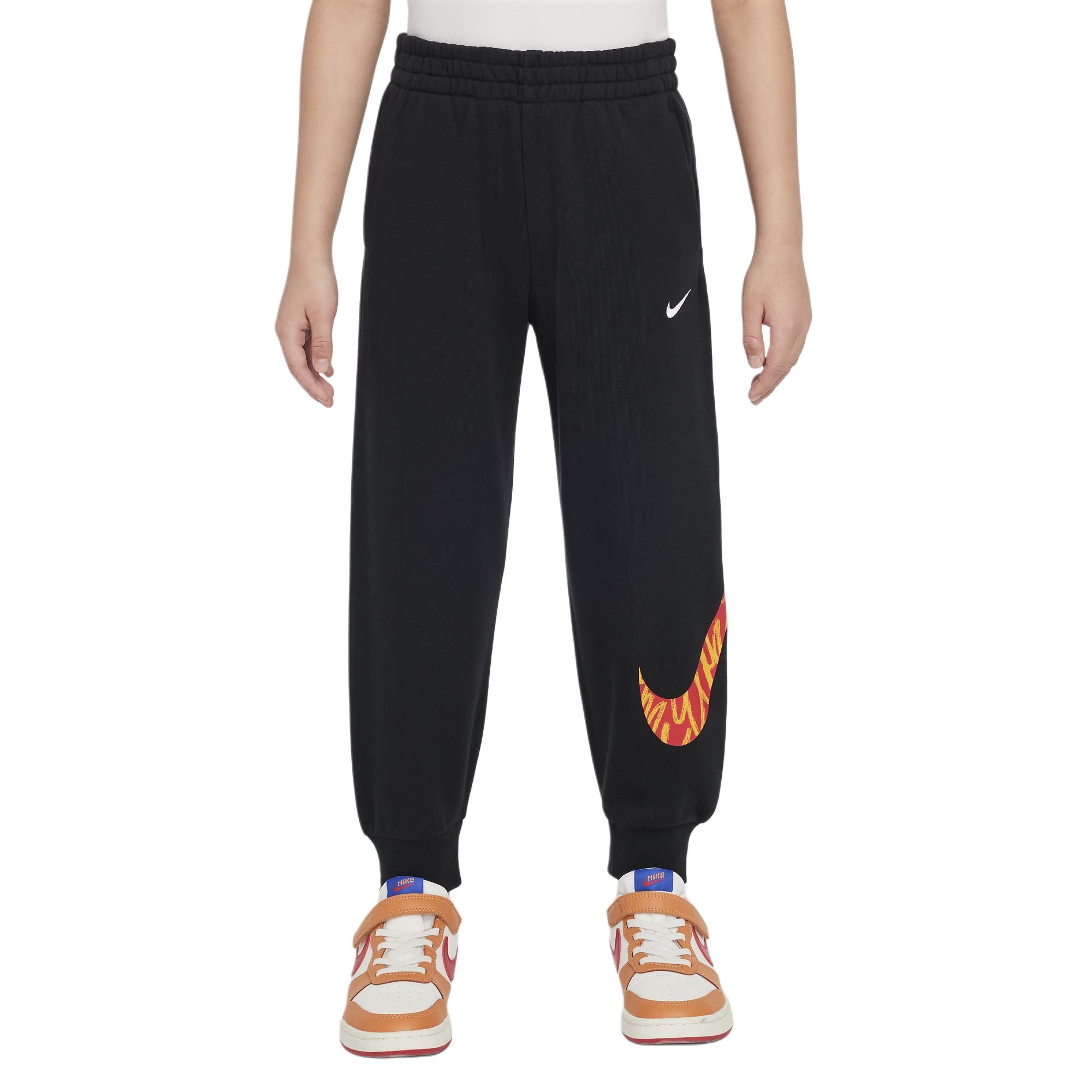 Nike Детские вязаные спортивные штаны для детей 3-7 лет IconSwoosh black — фото 3