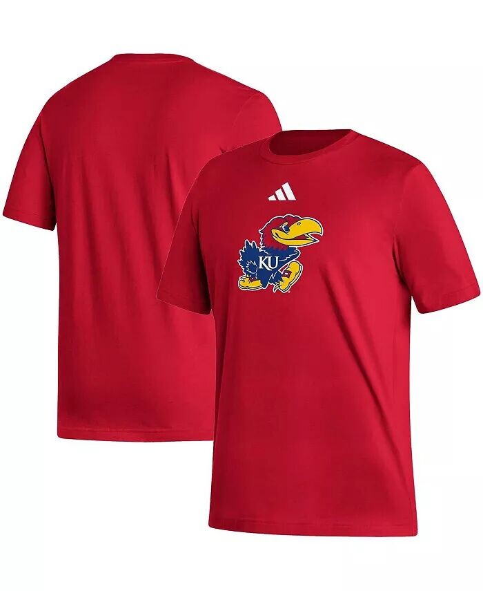 

Мужская красная футболка с логотипом Kansas Jayhawks Fresh Adidas, красный