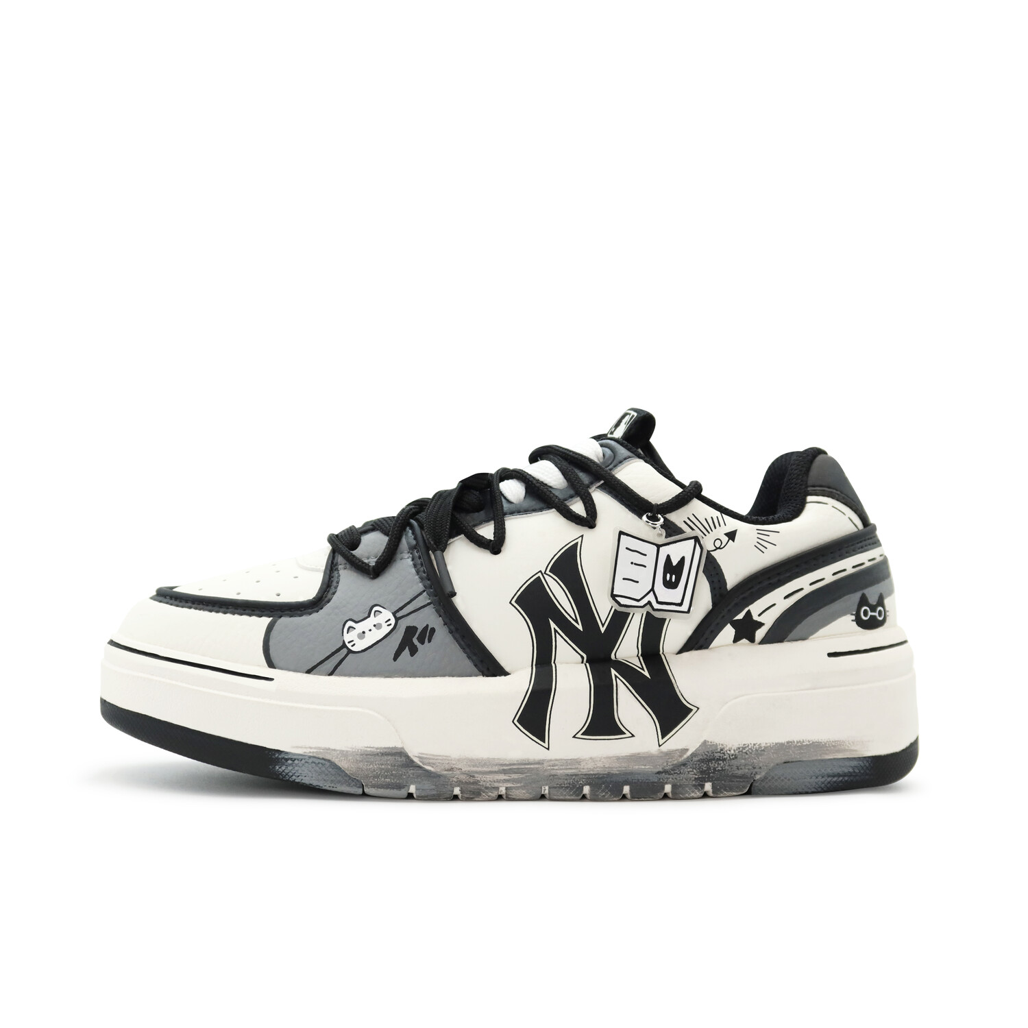 

Кроссовки MLB Chunky Liner Skateboarding Shoes Unisex Low-top Black/white/gray, черный/белый
