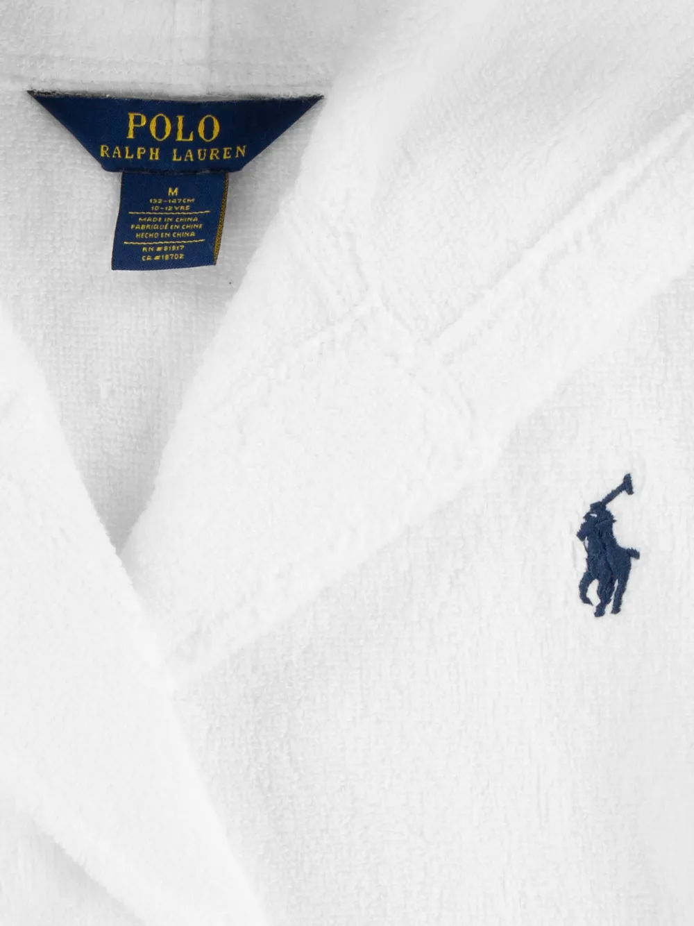 Халат с поясом POLO RALPH LAUREN KIDS, белый — фото 4