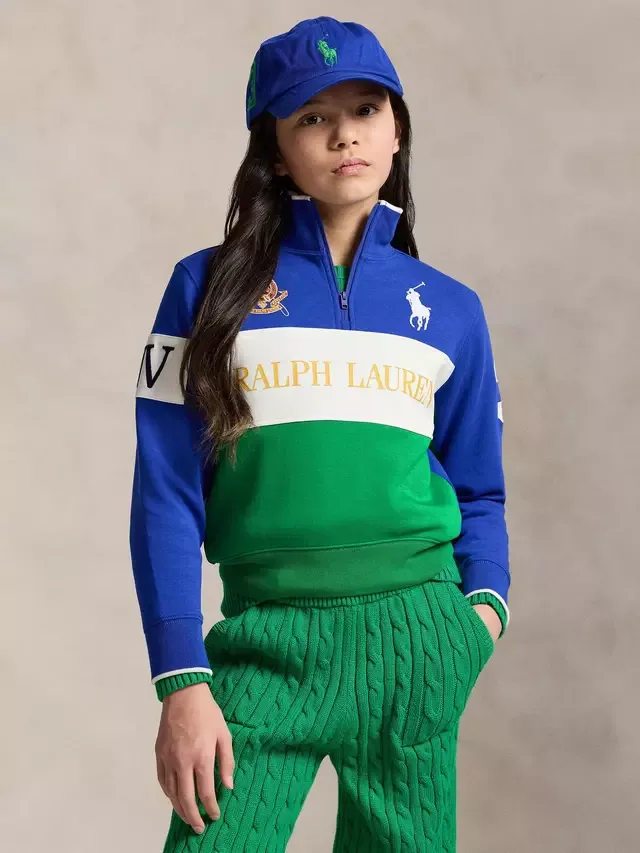 Детский хлопковый поло-свитер, цвет сапфировый Ralph Lauren