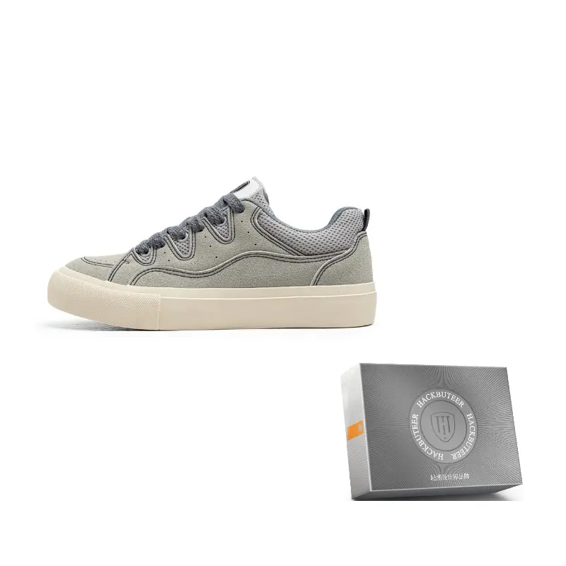 

HACKBUTEER Мужские скейтерские кроссовки лоу-топ с коробкой светло-серые, цвет Light Gray