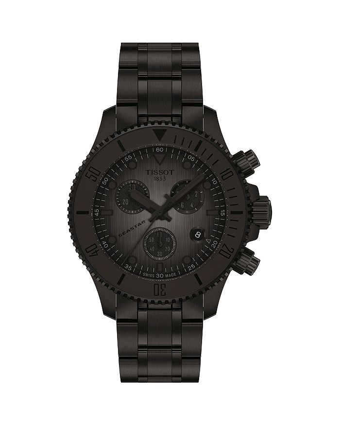 

Морские часы Seastar 1000 с кварцевым механизмом и хронографом, 38 мм Tissot, черный