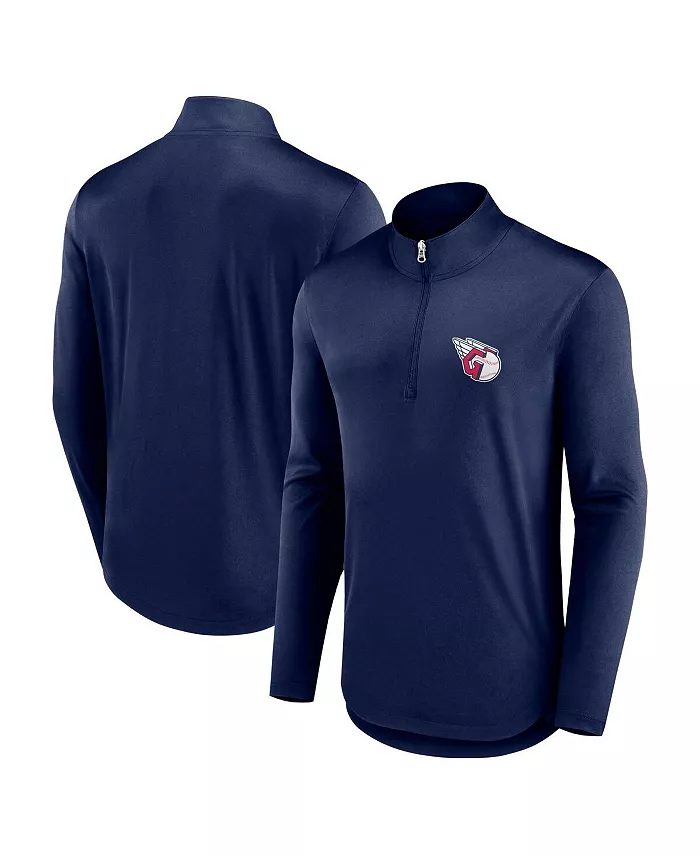 

Толстовка Men's Navy Cleveland Guardians Quarterback Quarter-Zip Top Fanatics