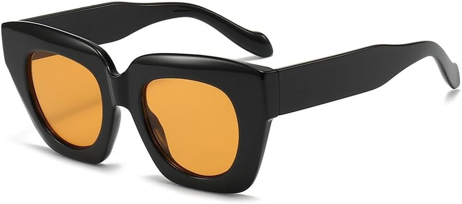 

Винтажные солнцезащитные очки Polygon для женщин в стиле панк, градиентные очки с защитой от УФ-излучения UV400, мужские солнцезащитные очки с заклепками HDUBFY, Black Yellow