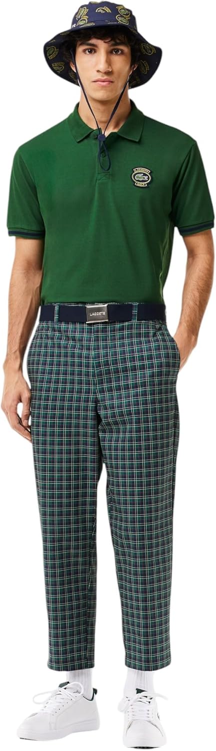 Lacoste мужская спортивная классическая футболка поло с UV-защитой для гольфа, Green — фото 4
