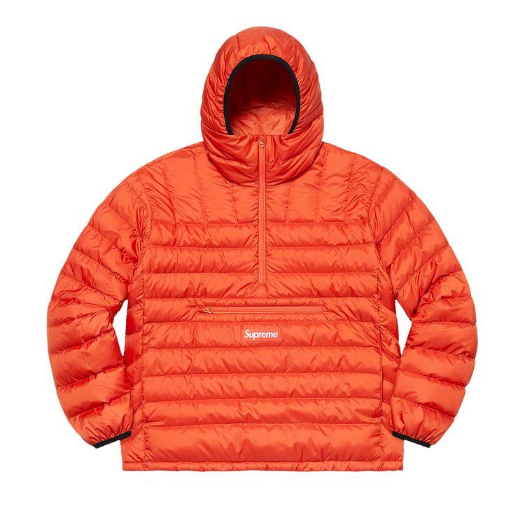 

Пуловер Supreme Micro Down Half Zip Hooded Pullover 'Dark Orange', оранжевый
