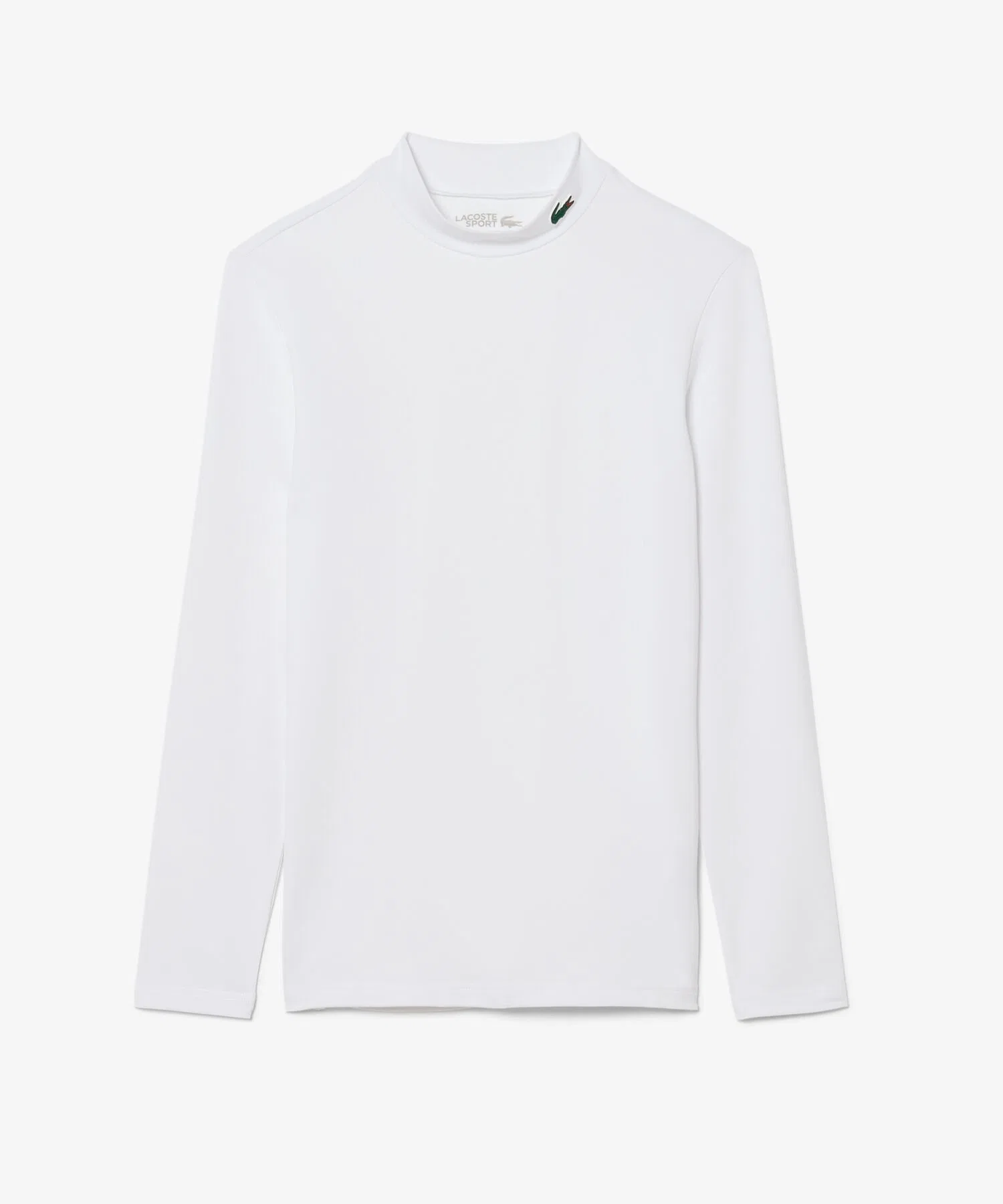 Мужская футболка Lacoste с длинным рукавом, воротник-стойка, черный — фото 4