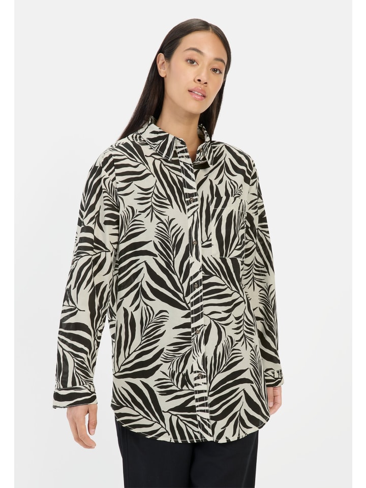 

Хлопковая блузка с цветочным принтом черного цвета Camel Active