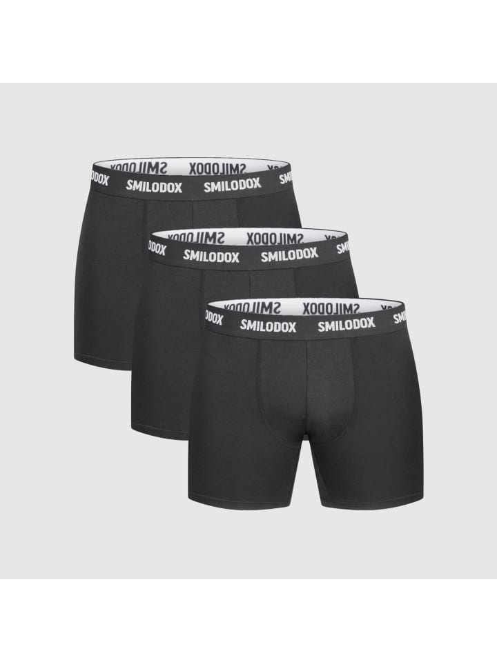

SMILODOX Комплект из 3 боксерских трусов черного цвета