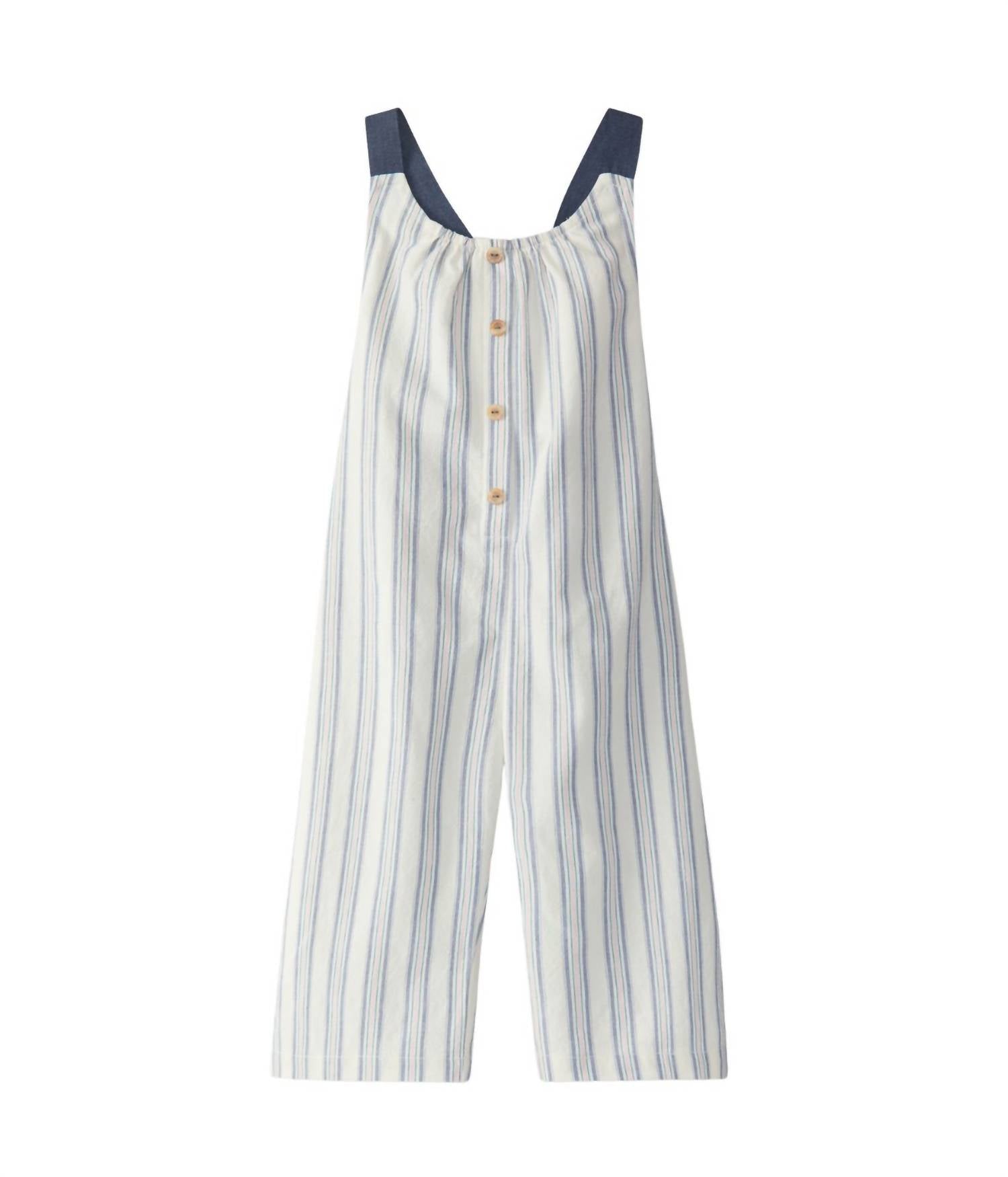 

Полосатый длинный комбинезон для девочек в разноцветном цвете Laranjinha, мультиколор