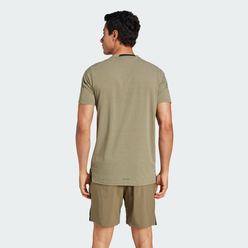 Спортивная футболка Adidas Designed for Training Workout Tee, цвет Olive Strata — фото 2