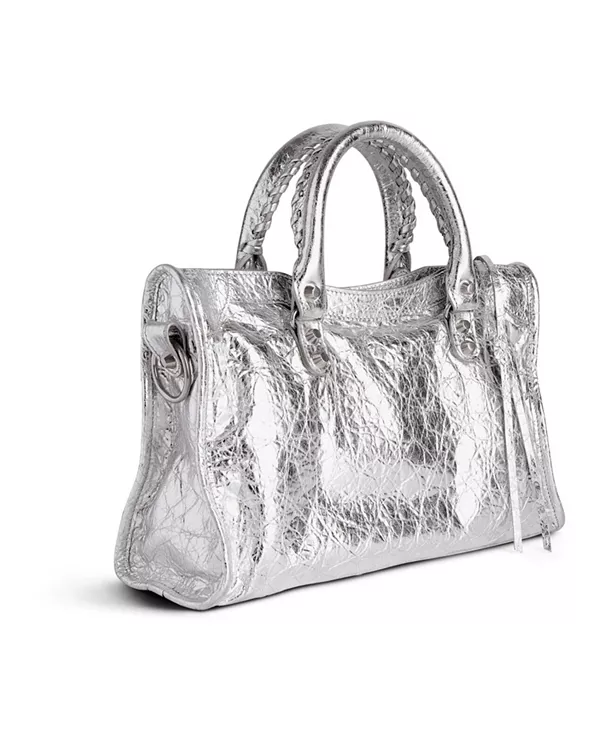 Сумка Le city с металлизированной отделкой Balenciaga, серебряный — фото 3