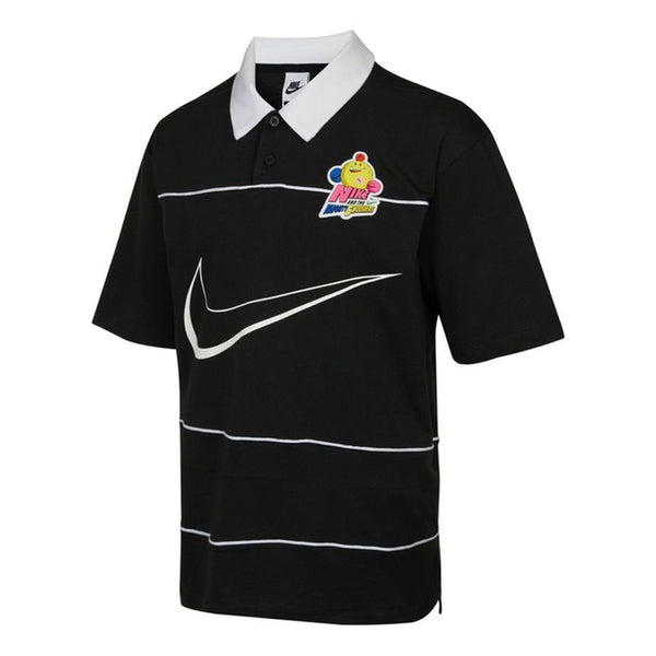

Футболка sportswear contrasting colors athleisure casual sports short sleeve polo shirt black Nike, черный