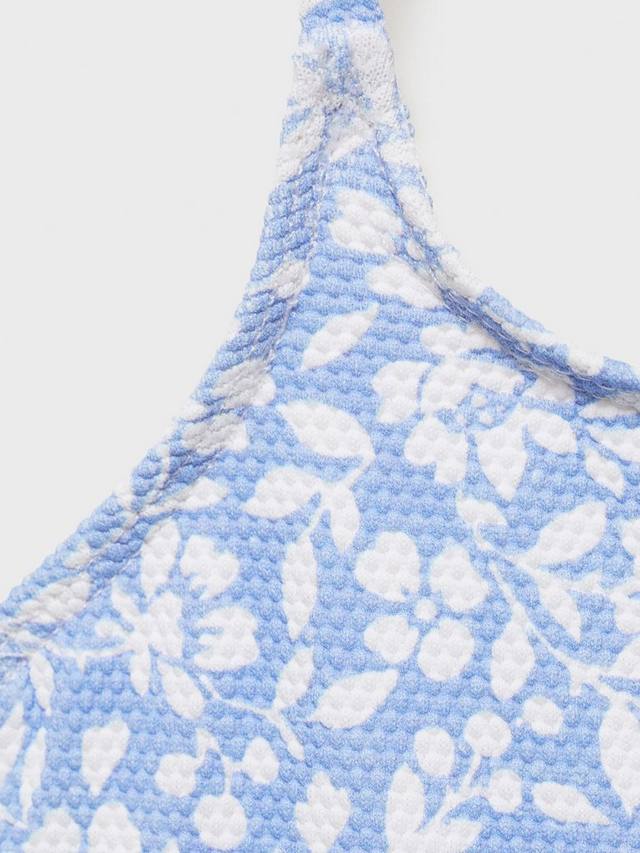 Детский купальник с цветочным принтом и перекрестными лямками Mango, Pastel Blue — фото 4