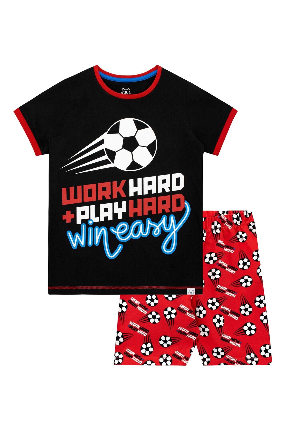 

Короткая пижама для футбола Work Hard Harry Bear, красный