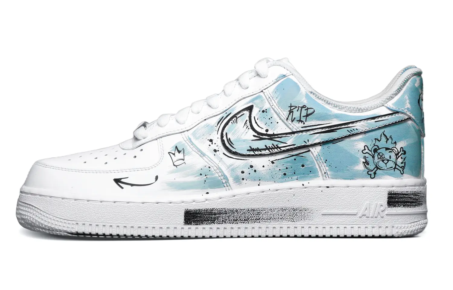 

Кроссовки Nike Air Force 1 Skateboarding Shoes Unisex Low-top White/Blue, белый