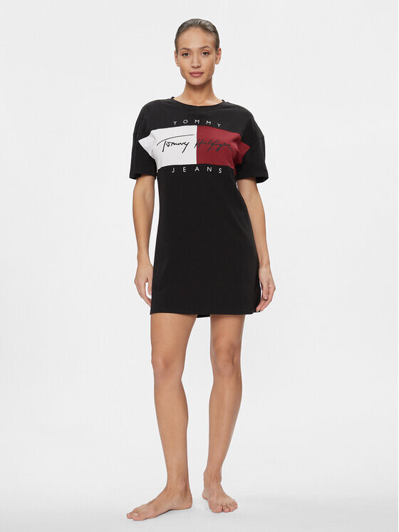 

Ночная рубашка свободного кроя Tommy Jeans, черный