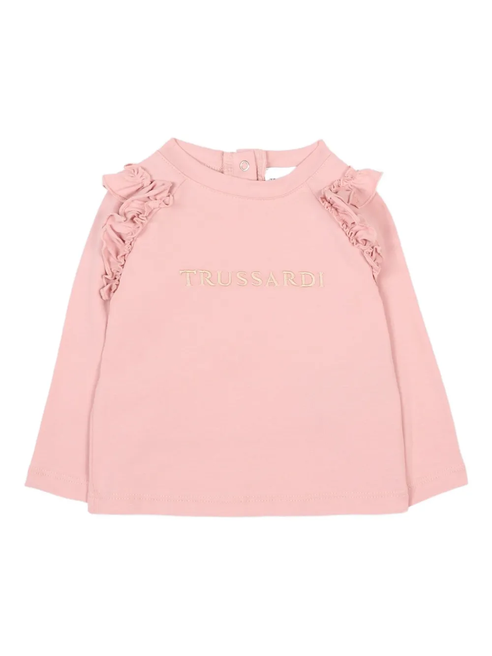 

Футболка с длинными рукавами и оборками Trussardi Junior, розовый