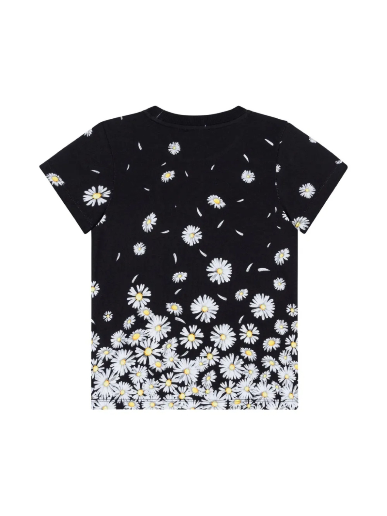 Moschino Kids футболка с цветочным принтом, черный — фото 2